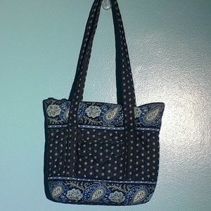 Vera Bradley blue/black tote w/ 2 shoulder straps
